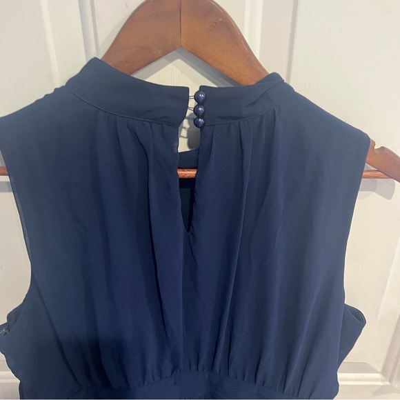 ModCloth Azaela Windy City High Neck Navy Dress Blouson Semi Formal Cocktail XL - Picture 6 of 7